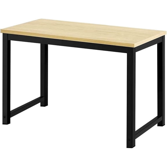Computer Desk for Home Office 47” Work Table Easy Assembly Walnut Desk Black Frame