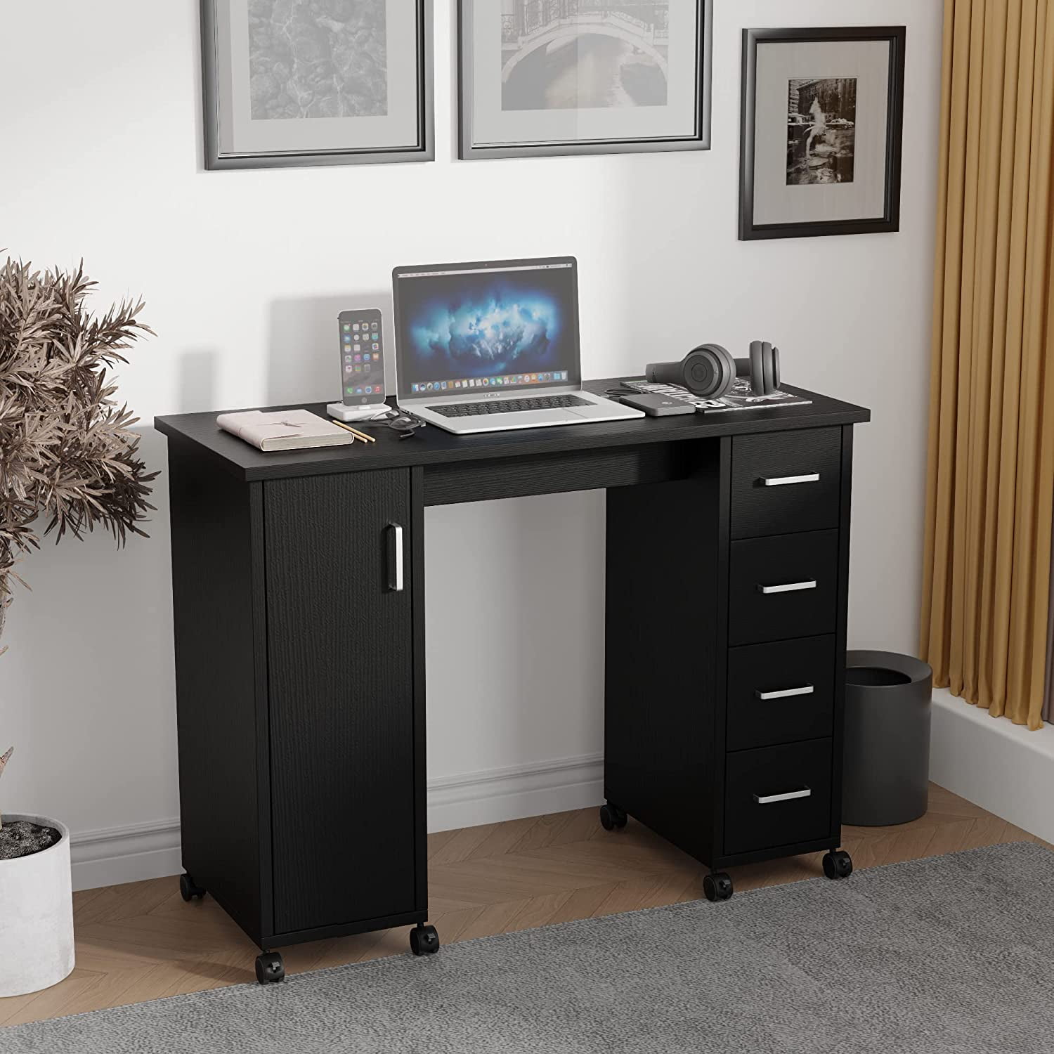Magic Home 41.73 in. Computer Desk with Drawers Teens Study