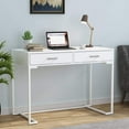thumbnail image 1 of Tribesigns 40 Inch White Computer Desk, White Writing Desk with 2 Drawers, Modern Simple Study Desk Makeup Vanity Table for Bedroom Small Spaces, 1 of 16