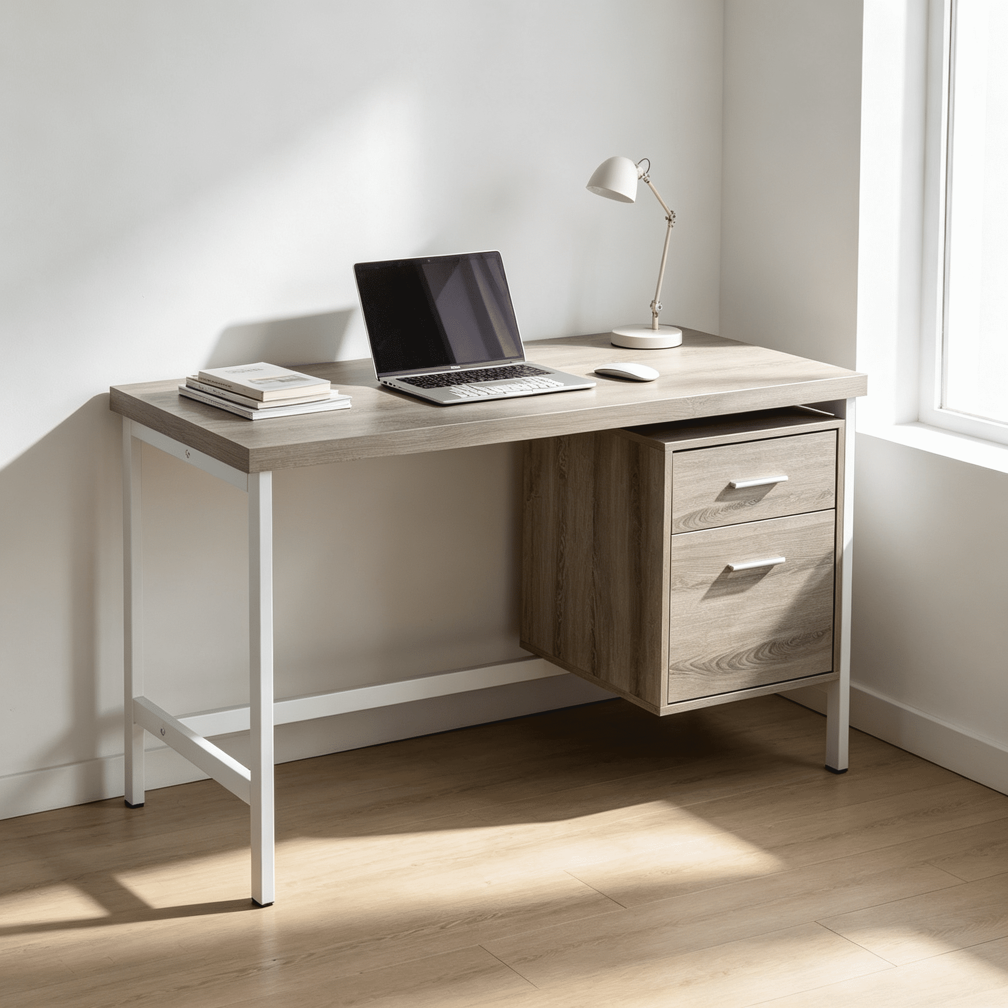 Computer Desk with File Drawer and Storage, Reversible Left or Right ...