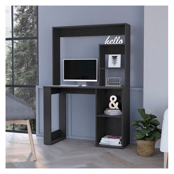 Computer Desk with Hutch & Shelves - 38.8" White Home Office Desk