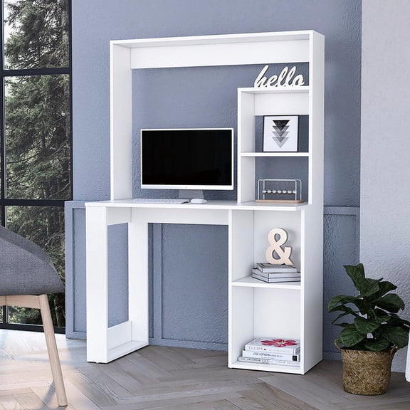 Computer Desk with Hutch and Shelves / Durable Construction for Any Setting
