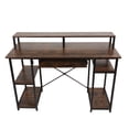 thumbnail image 1 of Computer Desk with Shelves, Industrial Writing Desk with Monitor Stand, Study Table Workstation for Home Office, 1 of 8
