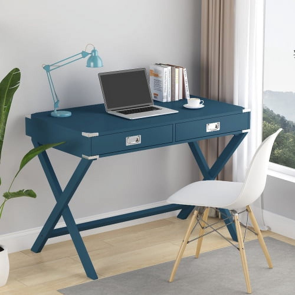 Computer Desk with Storage, Solid Wood Desk with Drawers, Modern Study ...