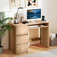 Waltmart Desk Computer In Store Computer Desk, with power outlet, keyboard tray, 3 large drawers ...
