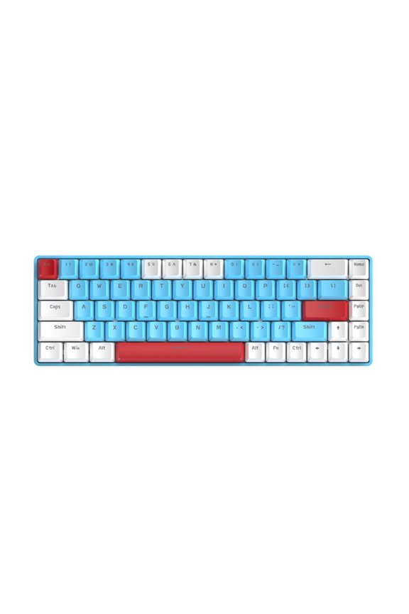 Computer Desktop Gaming Keyboard, 68 Key Mechanical Wired RGB LED Backlit Blue Switch