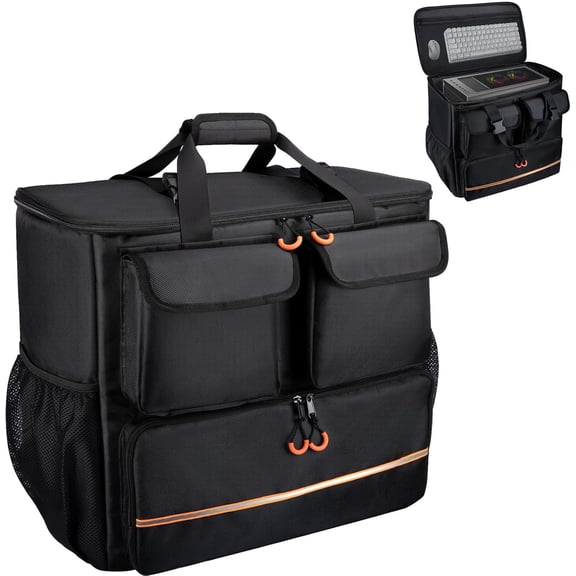 Computer Desktop Mid Tower Large Carrying Case PC Travel Case for Moving Portable Gaming Backpack Keyboard Mouse and Accessories Compatible with ATX/M-ATX mainframe chassis
