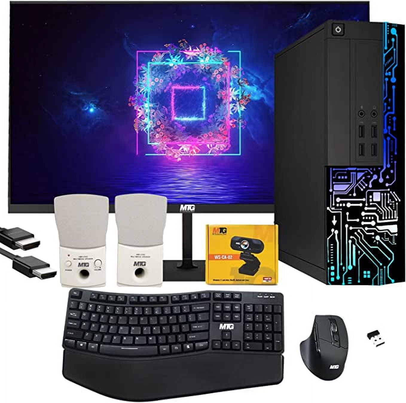 Computer Desktop PC, Intel Core i5, TechMagnet Siwa 3, 8GB RAM, 500 GB HDD,  27 Inch 165Hz Gaming Monitor, MTG Wireless Ergonomic Keyboard Mouse,