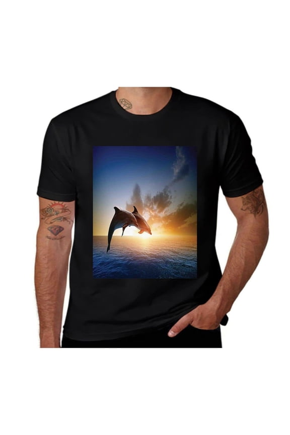 Computer Drawn Clouds-Cloud-Cobalt Blue-Baby Blue-White- Casual Streetwea Everyday Tshirt Comfortable Wear tee shirt