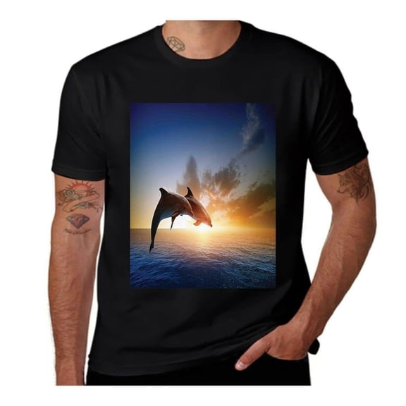 Computer Drawn Clouds-Cloud-Cobalt Blue-Baby Blue-White- Casual Streetwea Everyday Tshirt Comfortable Wear tee shirt