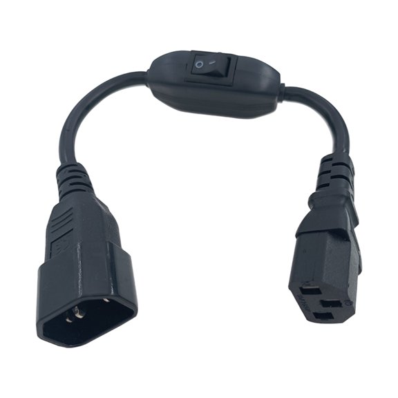 Computer Equipment Power Cord C13 To C14 Connection With Integrated Switches For Tight Space