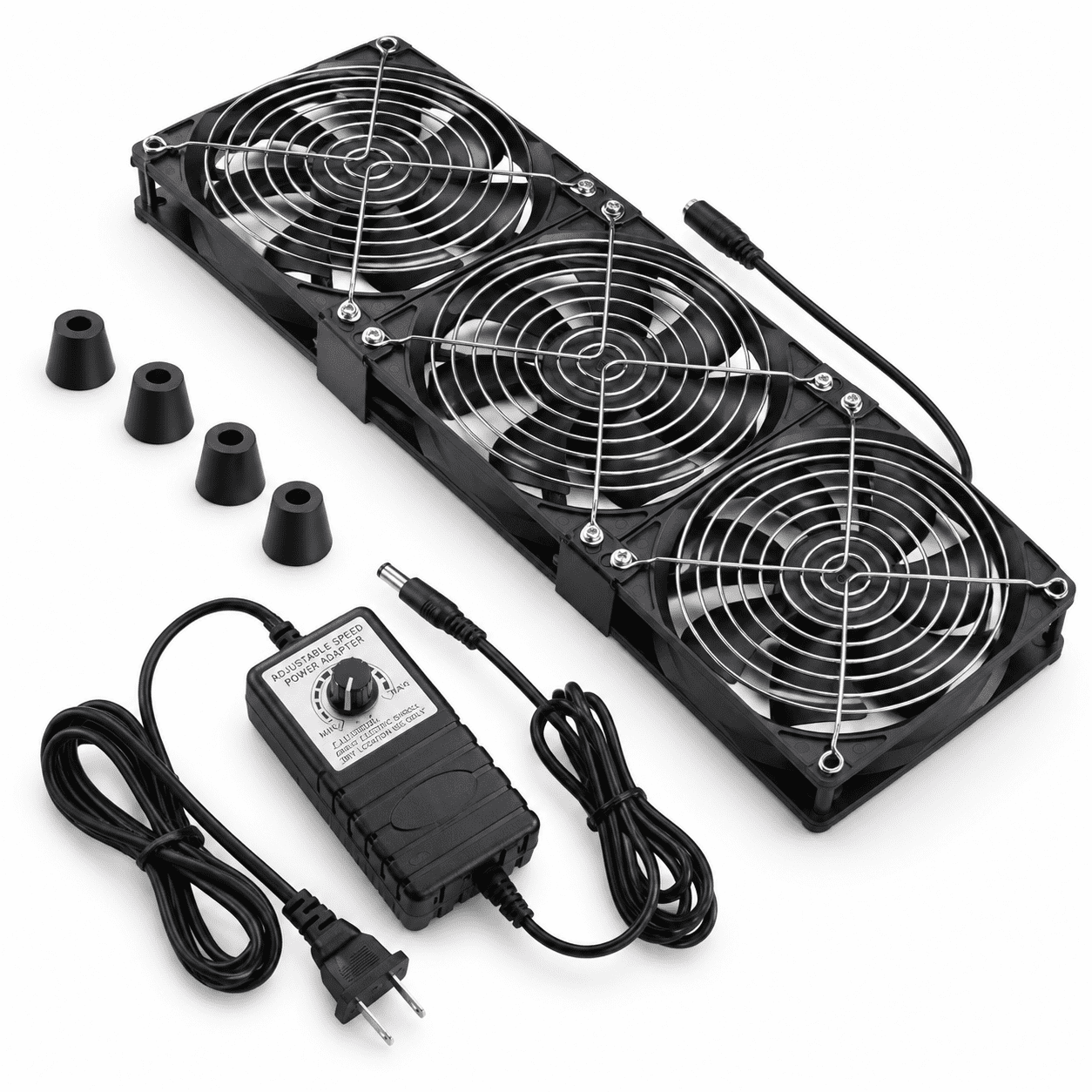 Computer Fan with 3x120mm Fans, Dual Ball Bearings, Variable Speed ...