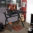 thumbnail image 1 of Computer Gaming 35.2" Student PC Writing Desk Extra Large Modern Ergonomic Racing Style Table Workstation Carbon Fiber Cup Holder Headphone Hook, 1 of 7