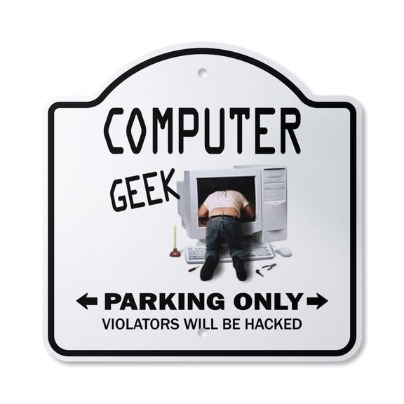 Computer Geek 12" X 12" Sign | Indoor/Outdoor Plastic | SignMission Designer Parking Laptop Gift Gag Programmer It Tech Novelty Gift Funny Joke Gag Road Garage