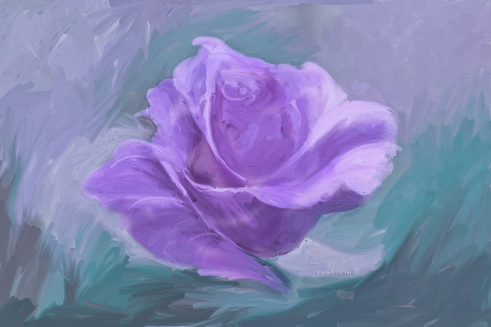 Computer Generated Image Of A Purple Flower Canvas Art - Angela A Stanton Design Pics (19 x 12)