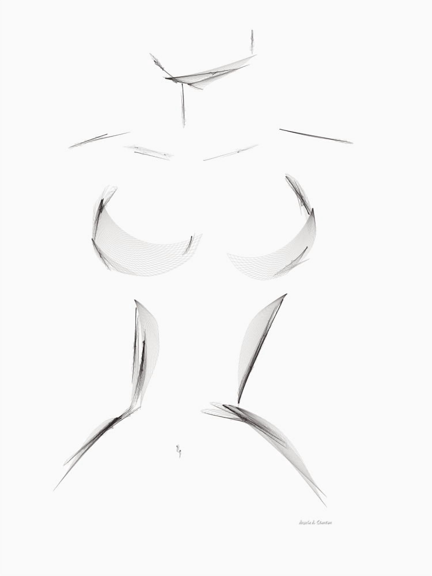 Computer Generated Image Of A Womans Curves Canvas Art - Angela A Stanton Design Pics (13 x 17)