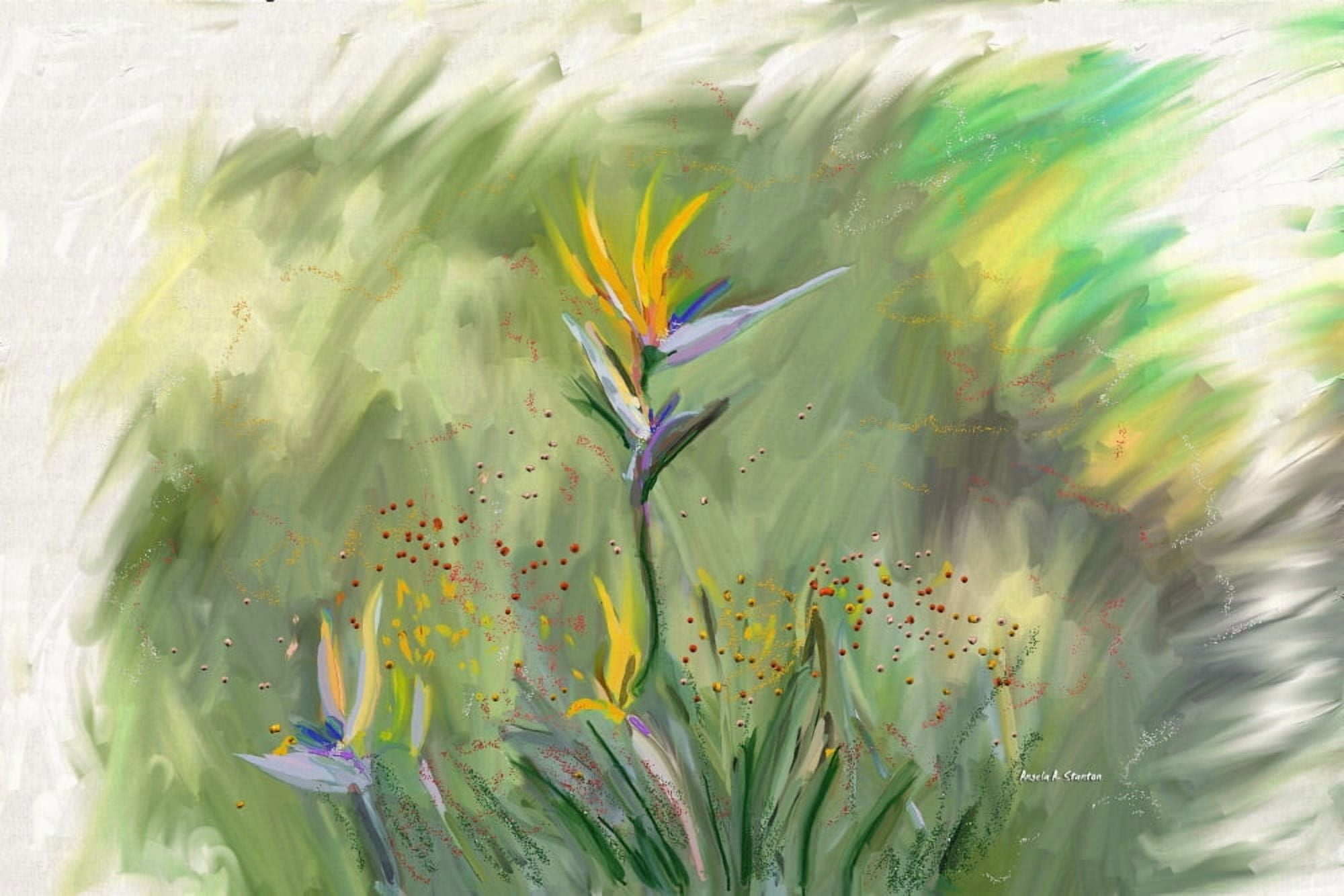 Computer Generated Image Of Flowers Canvas Art - Angela A Stanton Design Pics (38 x 24)