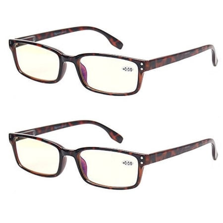 Computer Glasses 2 Pair UV Protection, Anti Blue Rays, Anti Glare and Scratch Resistant Computer Reading Glasses