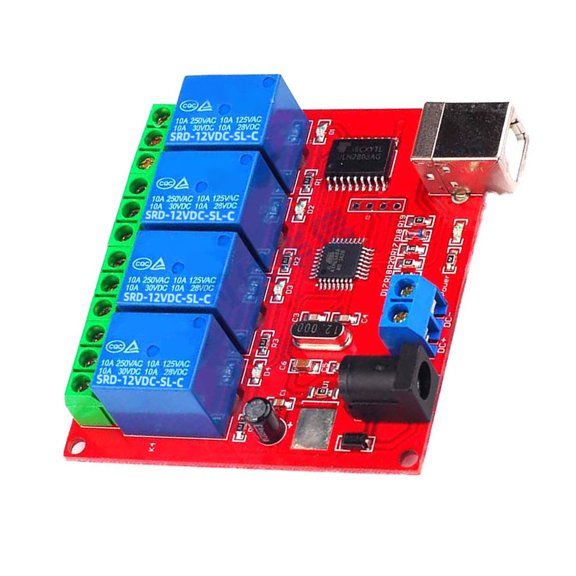 Computer Intelligent Switching 4 Channel 5V 12V 24V USB Relays Module ULN2803 for Automation and Expansion Board