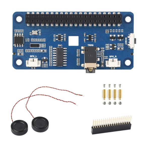 Computer Interface Module Sound Card HAT with DA7212 Chip, 40 Pin Header Layout, Digital Link, 3.5 mm Output, Paired Terminal Ports for Playback