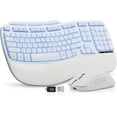 thumbnail image 1 of Ergonomic Wireless Keyboard and Mouse Combo, 4000mAh Rechargeable Backlit Keyboard with Lambskin Wrist Rest, Wave Keys, 10M Keystroke, USB-A/C Plug & Play for Windows Mac Chrome OS, 1 of 8