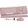 thumbnail image 1 of Wireless Keyboard and Mouse Combo Latte, Retro Round Keycaps, Full Size with Detachable Wrist Rest, 2.4G for PC Mac Windows, 1 of 9