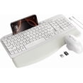 thumbnail image 1 of Ergonomic Wireless Keyboard & Mouse Combo - Rechargeable Type-C, Cushioned Wrist Rest, 7.28” Phone Holder, Silent Mouse, 2.4G Lag-Free for Windows/Mac,White, 1 of 9
