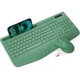 thumbnail image 1 of Wireless Keyboard and Mouse Combo, Full-Size Ergonomic Set with Wrist Rest & Phone Holder, 2.4G Wireless Plug & Play for PC, Laptop, Home & Office Use Sage Green, 1 of 9