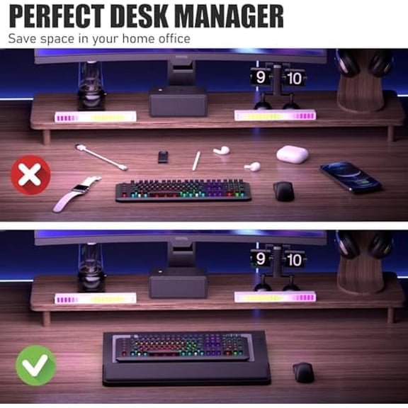 Computer Keyboard Stand with Wrist Rest & Storage Tray - Acrylic Keyboard Riser for Office Desk Accessories Decor, Ergonomic Keyboard Holder for Home Comfortable Typing - Fits All Keyboard Sizes