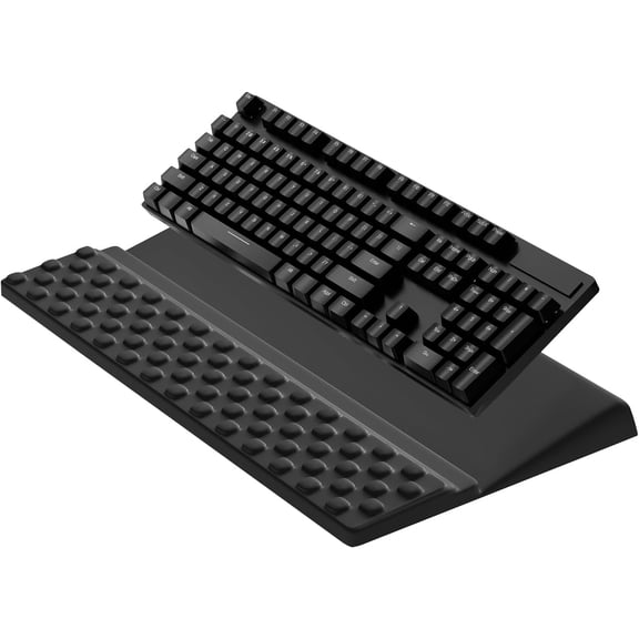 Computer Keyboard Stand with Wrist Rest,Ergonomic Tilted Keyboard Holder,Keyboard Tray Support Relieve Pain & Fatigue(Black)