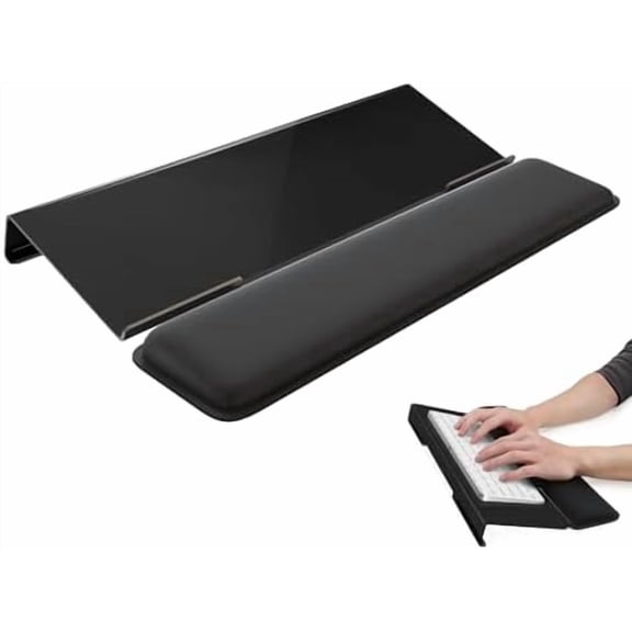 Computer Keyboard Wrist Rest Stand for Desktop, Keyboard Holder for Easy Typing with Wrist Pad for Office Desk, Home, School (Black)