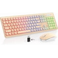 thumbnail image 1 of Wagpak Wireless Keyboard and Mouse Combo RGB Backlit Rechargeable 2.4GHz Quiet 108 Keys Keyboard-Desert Gold, 1 of 6