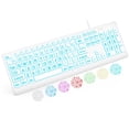 thumbnail image 1 of Wagpak Large Print Backlit Keyboard - Wired USB Lighted Computer Keyboard for Laptops,White, 1 of 7
