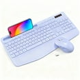 thumbnail image 1 of Wagpak Wireless Keyboard & Mouse Combo Wrist Rest Ergonomic Phone Holder Silent for Computer,Laptop Purple, 1 of 8