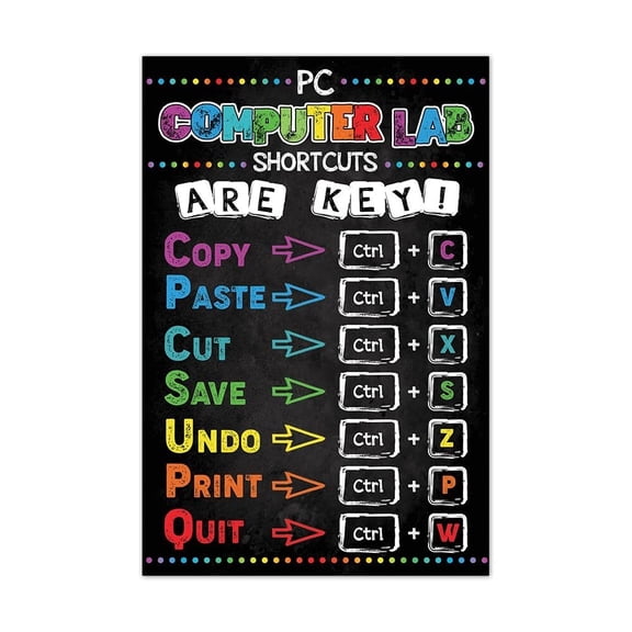 Computer Lab Sign Poster, Computer Science Classroom, Multicolor, Letter Print,