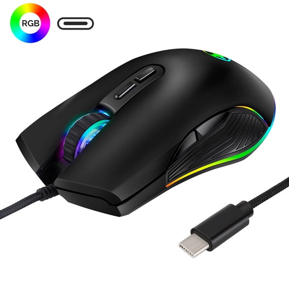 Computer Laptop PC Replacement Mouse for Optical Gaming Mouse RGB LED Backlight Mouse 1pc