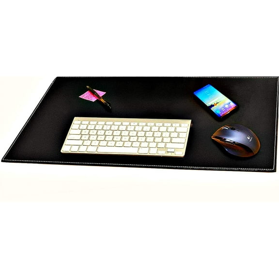 Computer Leather Desk Pad, Stylish Mat Cover, Reversible Color Design Black to White, 18 X 24 Inches