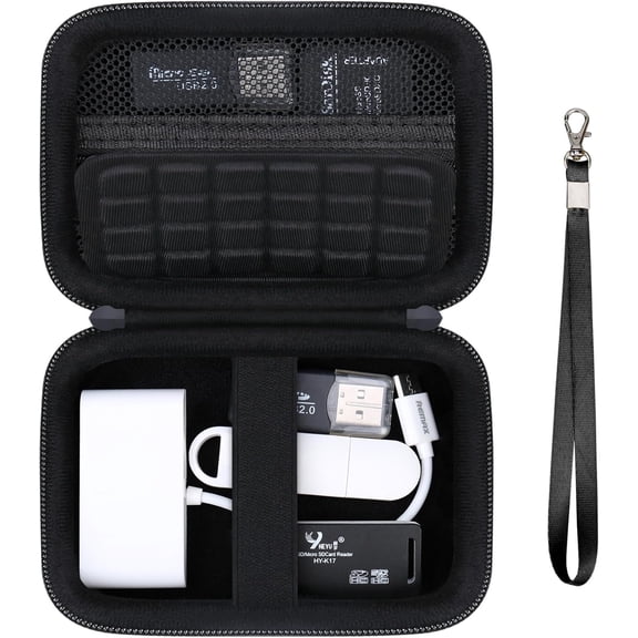 Computer Memory Card Readers Organizer Case Compatible with SD Card Reader USB C SD Card Reader TF Card Micro SD Card Portable Memory Card Accessories Storage Bag Travel Case Black