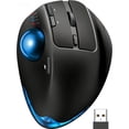 thumbnail image 1 of Ergonomic Wireless Trackball Mouse, Adjustable Angle, Thumb Control, Quiet Click, Rechargeable, Multi-Device Bluetooth & USB, for Windows Mac-Blue Ball, 1 of 9