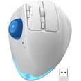 thumbnail image 1 of Ergonomic Wireless Trackball Mouse, Adjustable Angle, Thumb Control, Quiet Click, Rechargeable, Multi-Device Bluetooth & USB, for Windows Mac-White Ball, 1 of 9