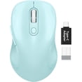 thumbnail image 1 of Wireless Mouse for Laptop, Ergonomic Silent Computer Mouse with USB & USB-C, 3 DPI 6 Buttons,Light Blue, 1 of 8