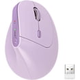 thumbnail image 1 of Ergonomic Vertical Mouse, Rechargeable Wireless Bluetooth Mouse for Small & Medium Hands, 4 Adjustable DPI Silent Click, Dual-Device Connection, Auto Sleep for Windows Mac OS, Purple, 1 of 1