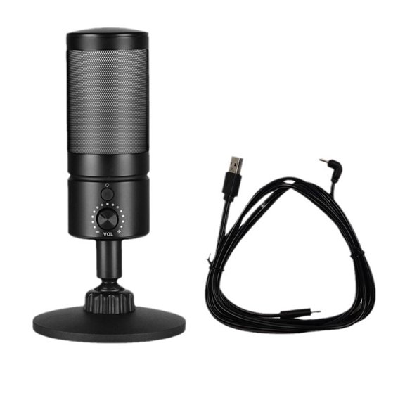 Computer Microphone With Real Time Record For Streaming Desktop Mic with Intelligent Lights Reduce