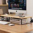 thumbnail image 1 of Computer Monitor Elevated Monitor Base Home Office Storage Rack Computer Desktop Creative Storage Rack Office Storage Supplies, 1 of 10