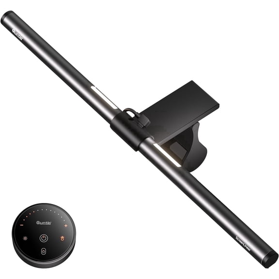 Aship Computer Monitor Light Bar with Remote Control, 15.74 Eye-Care Dual Light Screen Light Bar for Home Office Gaming, Stepless Dimming Brightness and Color Temperature, No Screen Glare, Gray