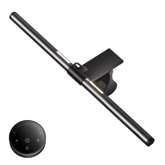 Aship Computer Monitor Light Bar with Remote Control, 15.74 Eye-Care Dual Light Screen Light Bar for Home Office Gaming, Stepless Dimming Brightness and Color Temperature, No Screen Glare, Gray