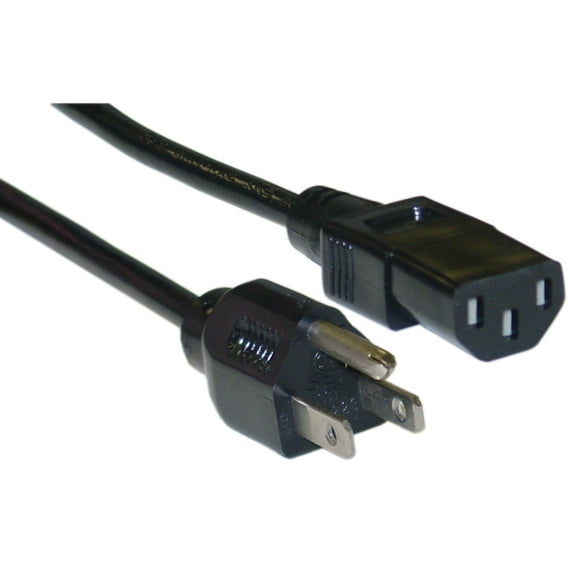 Computer - Monitor Power Cord, Black, NEMA 5-15P to C13, 10 Amp, 15 foot