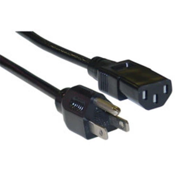 Computer-Monitor Power Cord Black NEMA 5-15P to C13 13 Amp 16 AWG UL CSA rated 6 foot