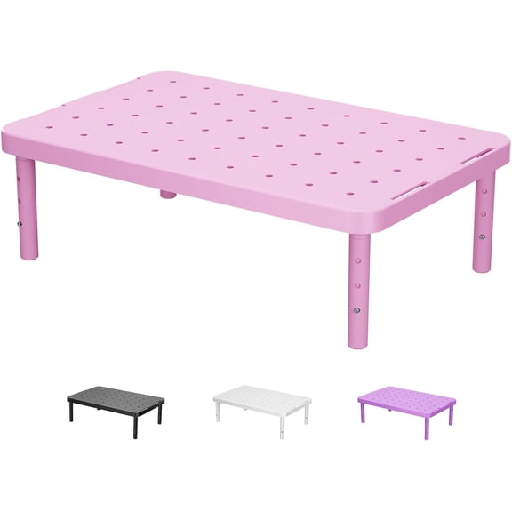 Computer Monitor Stand for Desk, Adjustable Laptop Riser, Desk Monitor Stand Underneath Storage for Office, Home, School Supplies (PTT001-P), 1 Pack, Pink