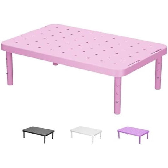 Computer Monitor Stand for Desk, Adjustable Laptop Riser, Desk Monitor Stand Underneath Storage for Office, Home, School Supplies (PTT001-P), 1 Pack, Pink